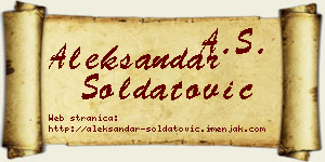 Aleksandar Soldatović vizit kartica